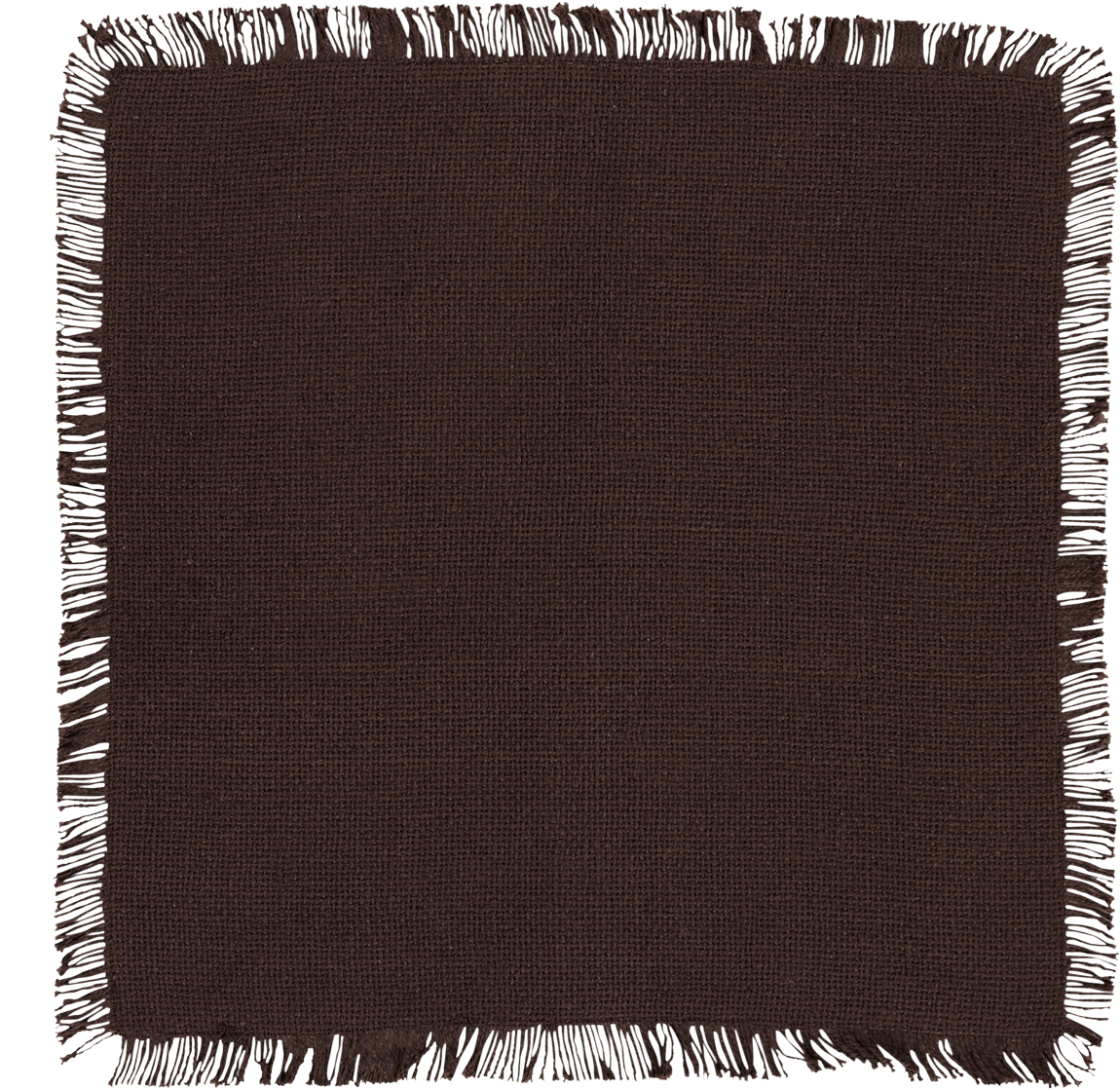 Burlap Chocolate Tablemat Fringed - Burlap Chocolate Tablemat Fringed, 13"x13", Brown, (1200x1201), Png Download