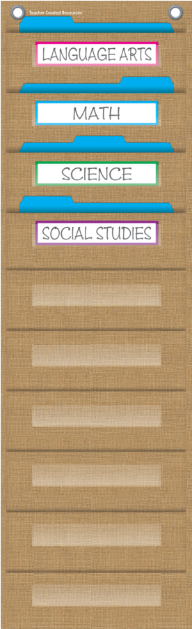 Burlap 10 Pocket File Storage Pocket - Teacher Created Resources Teacher Created File Storage (900x900), Png Download