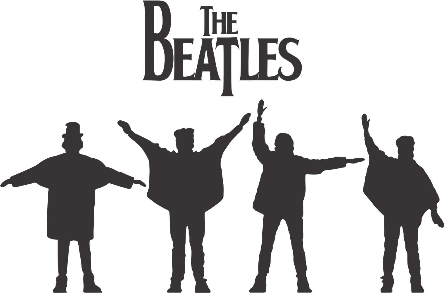 Download - Beatles Silhouette (1600x1136), Png Download
