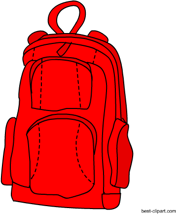 Red School Bag Free Clip Art - School (450x450), Png Download
