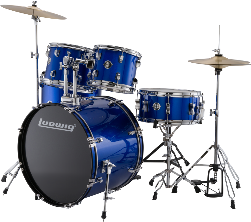 Ludwig Accent Fuse Drum Set - Pearl Blue Drum Set (1050x788), Png Download