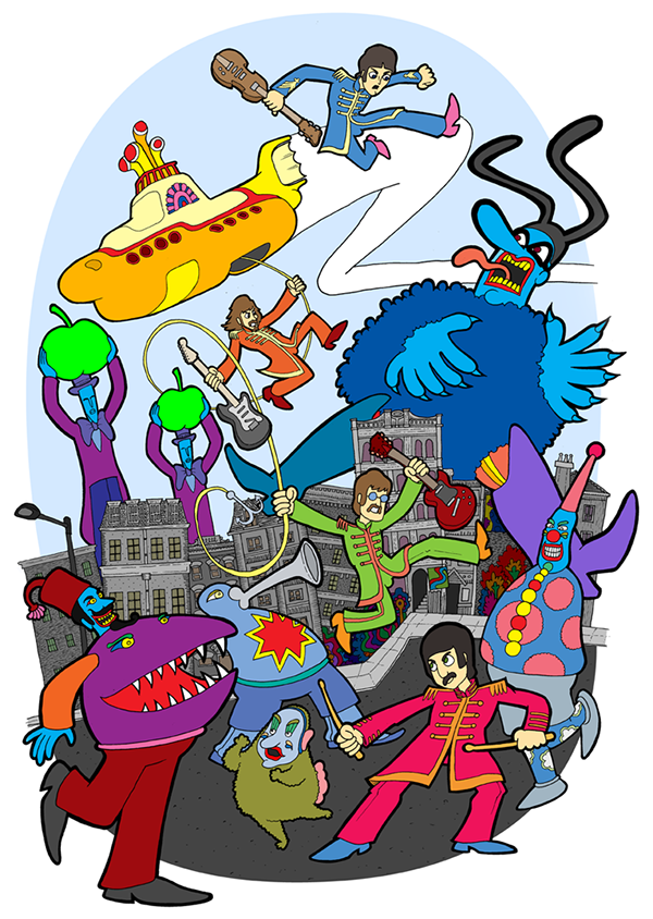 Beatles Yellow Submarine Blue Meanies (600x844), Png Download