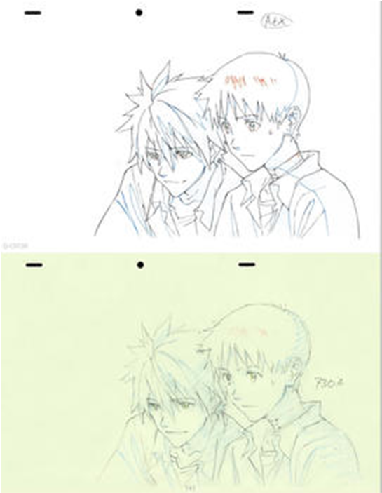 Shinji And Kaworu From The Rebuild Of Evangelion - Sketch (960x702), Png Download