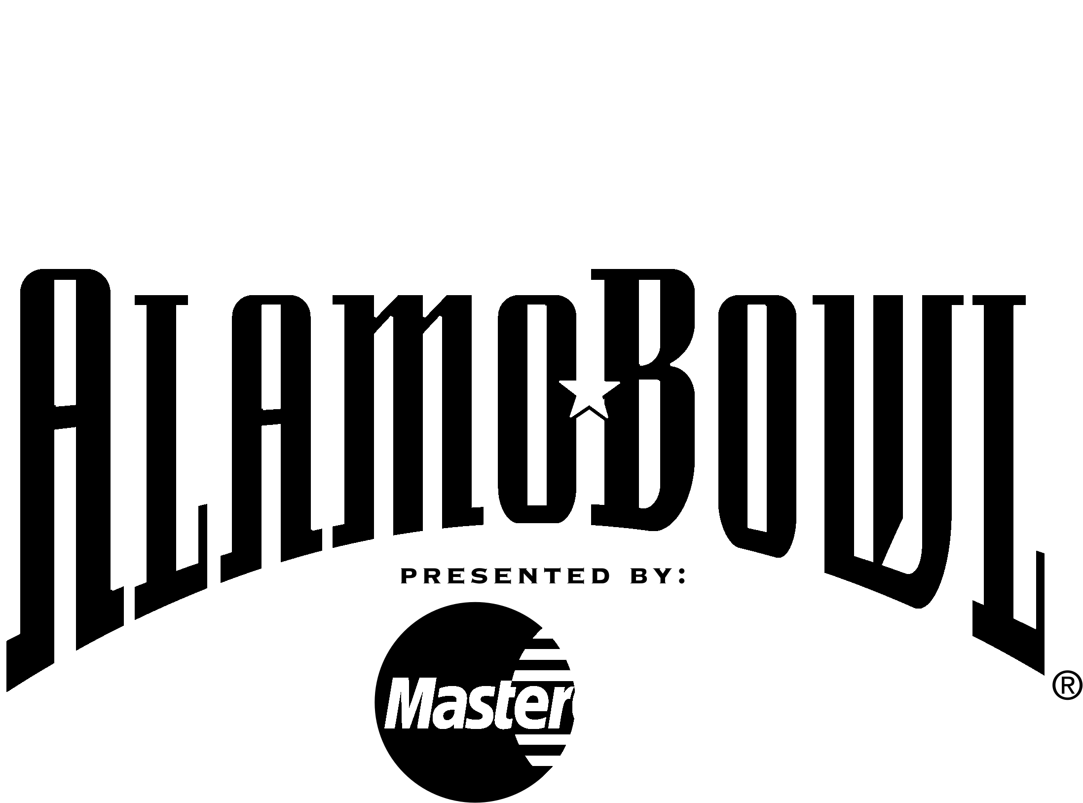 Alamo Bowl Presented By Mastercard Logo Black And White - Alamo Bowl (2400x2400), Png Download