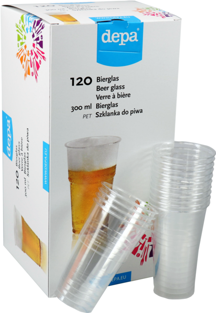 Glass, Beer/soft Drink Glass, With Collar, Pet, 300ml, (640x640), Png Download