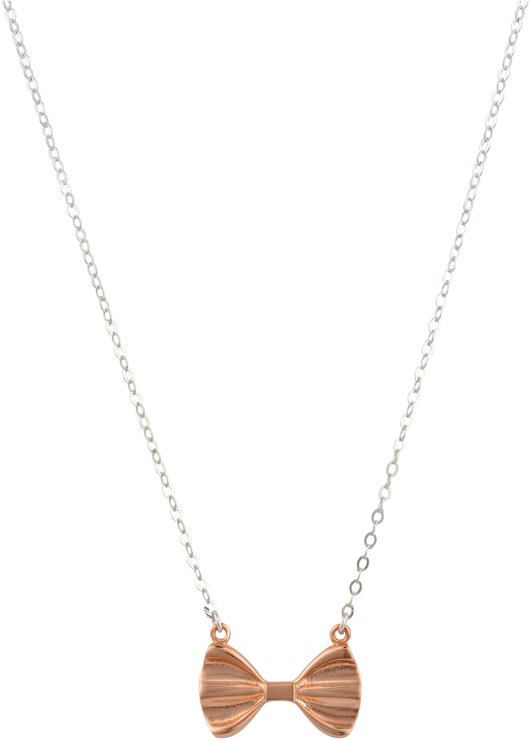 Rose Gold Bow Necklace - Locket (851x1280), Png Download