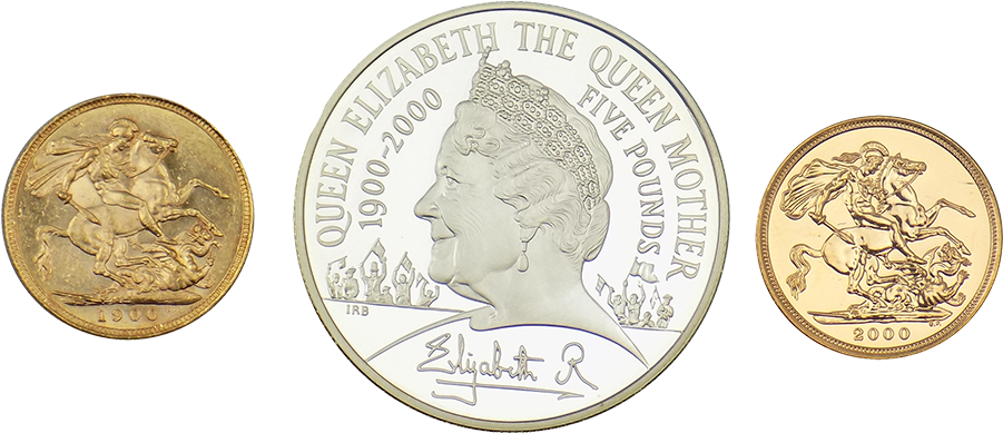 Pre-owned 2000 Uk Queen Mother 100th Birthday Sovereign - Malaysia Organic Scheme (900x900), Png Download
