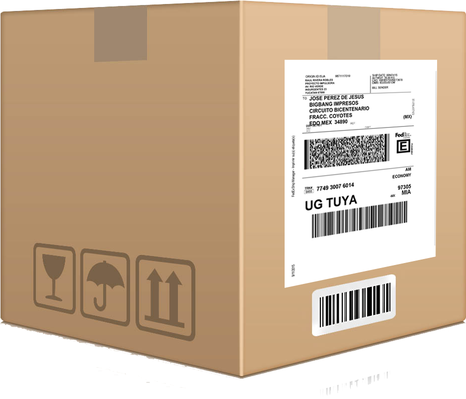 Caja Con Guia Fedex - Cajas De Envio Fedex (1032x848), Png Download