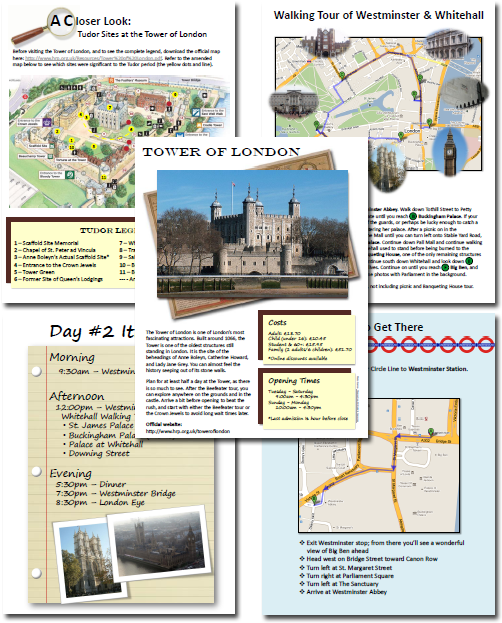 Sample Pages From The Tudor London Journey Planner - Tower Of London (551x664), Png Download