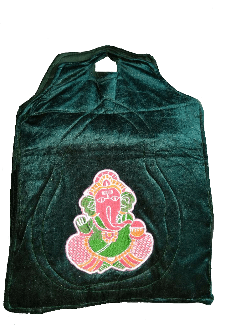 Super Dark Green Hand Bag With God Ganesh Design - Garment Bag (780x1040), Png Download