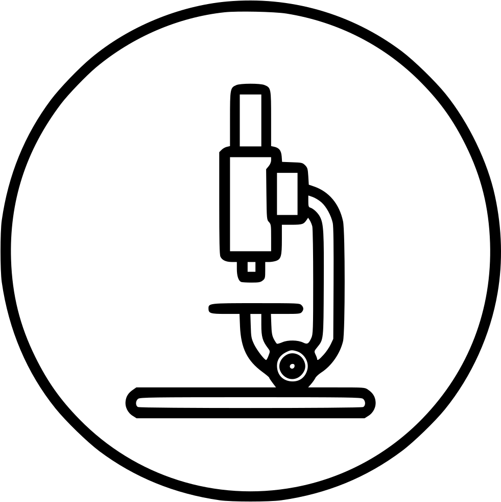 Graphic Black And White Library Microscope Clipart - Line Art (981x982), Png Download