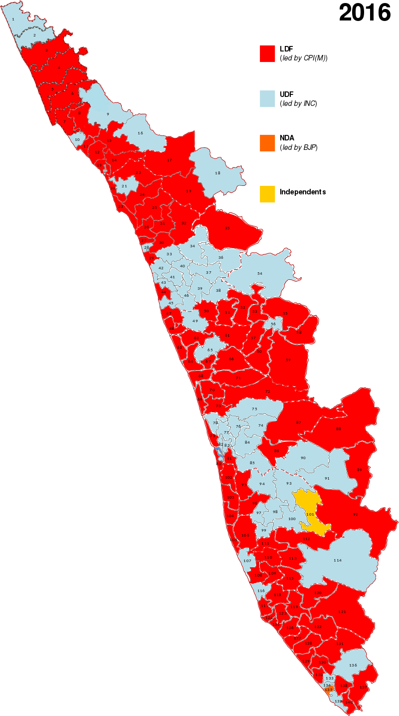 2016 Kerala Legislative Assembly Election - Kannur Election Result 2016 (800x1433), Png Download