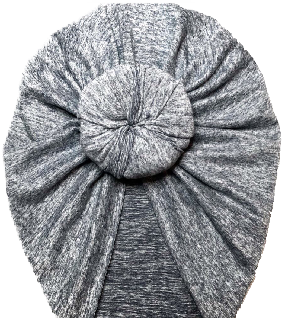 Heather Gray Turban - Beanie (1121x1120), Png Download
