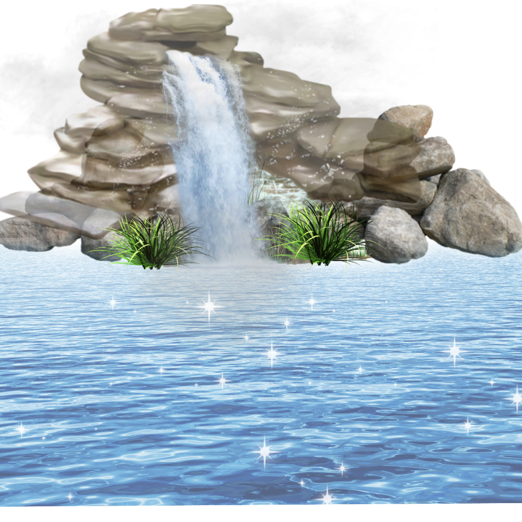 Lagoon Waterfall Mystic Water Rocks Fantasy Waterfalls - Tubes Nature Png (1024x1024), Png Download