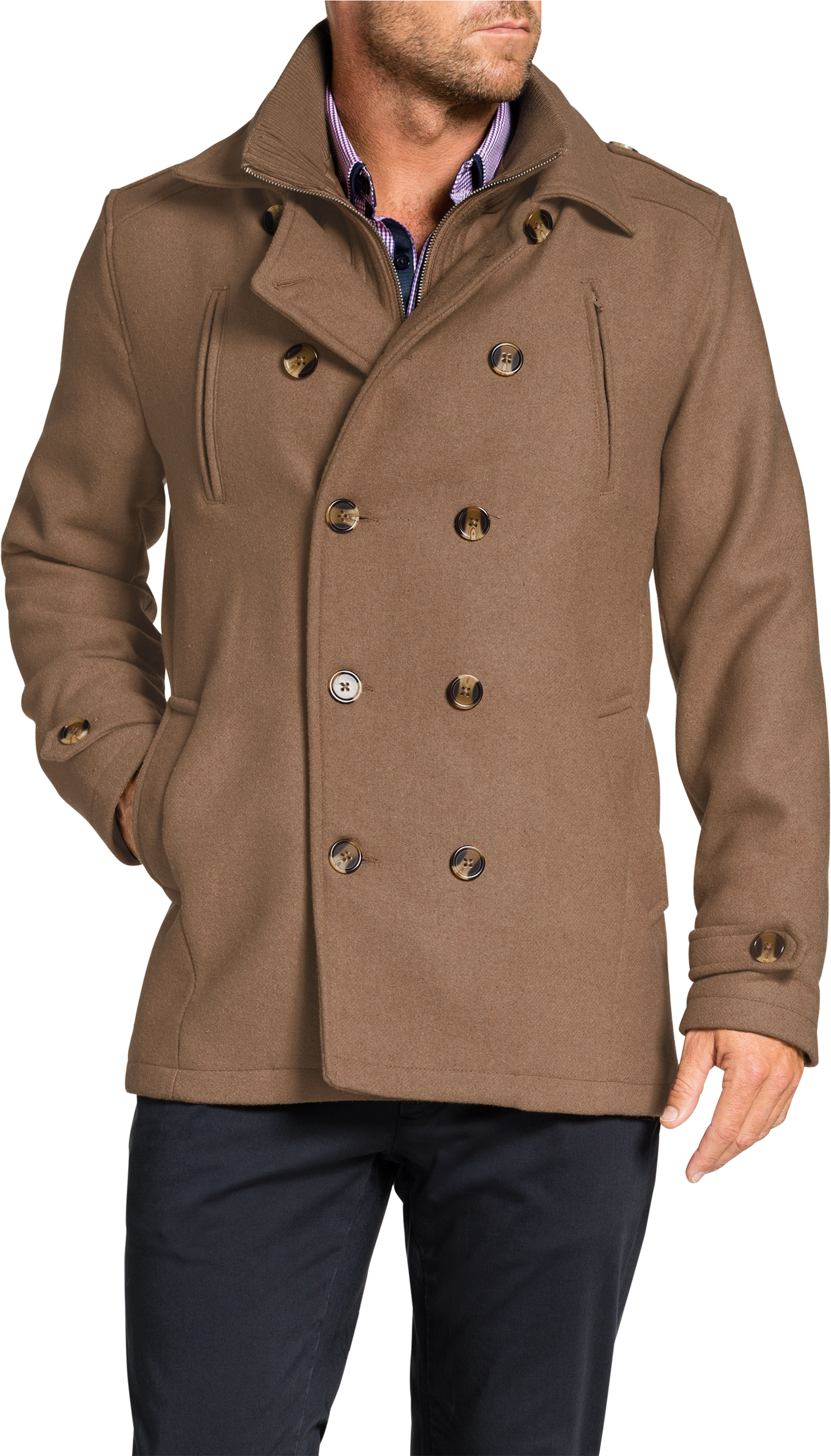 Camel Jez Db Melton Coat - Melton Coat (3000x3000), Png Download