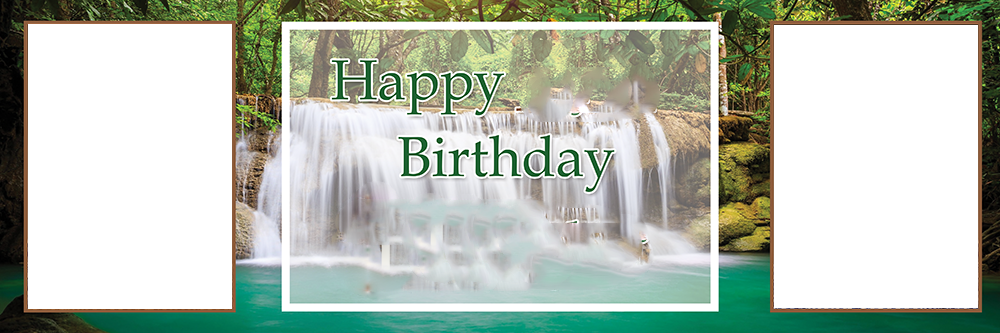 Waterfalls Personalised Theme Birthday Banner With - Waterfall (1000x333), Png Download