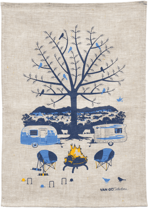 Caravan Linen Tea Towels - Towel (640x704), Png Download