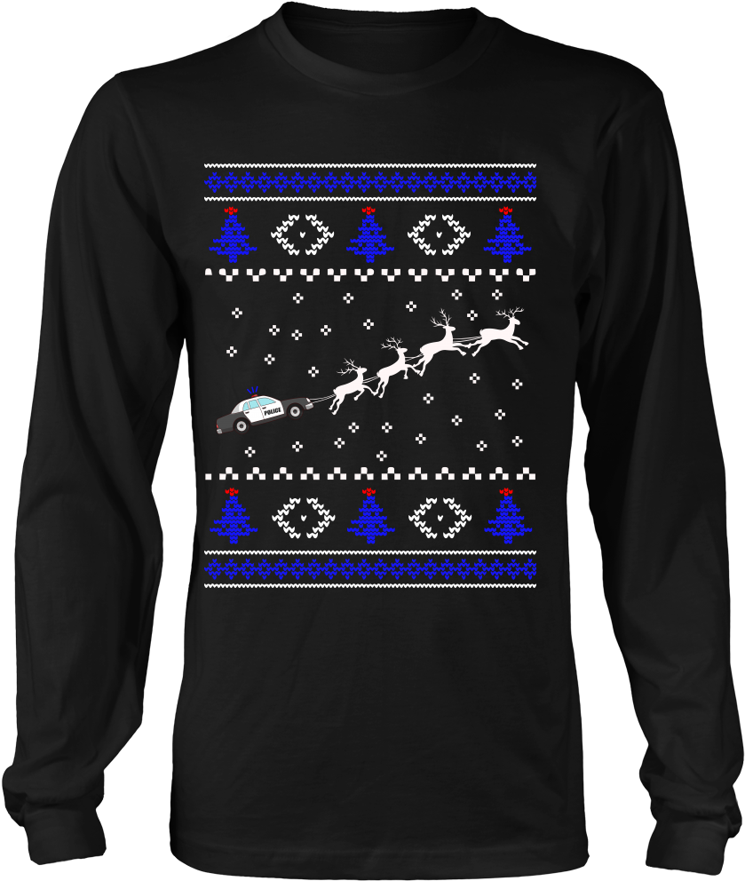 Thin Blue Line Police Christmas Sweaters & Shirts - Science Related Christmas Shirts (1000x1000), Png Download