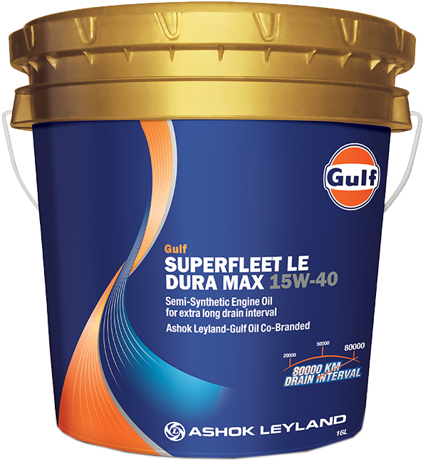 Gulf Superfleet Le Dura Max 15w-40 - Ashok Leyland Engine Oil (638x1134), Png Download