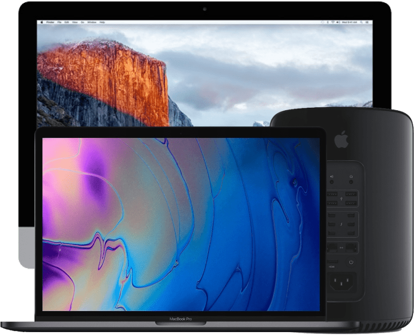 Various Damaged Mac Brand Devices - اي ماك (875x739), Png Download