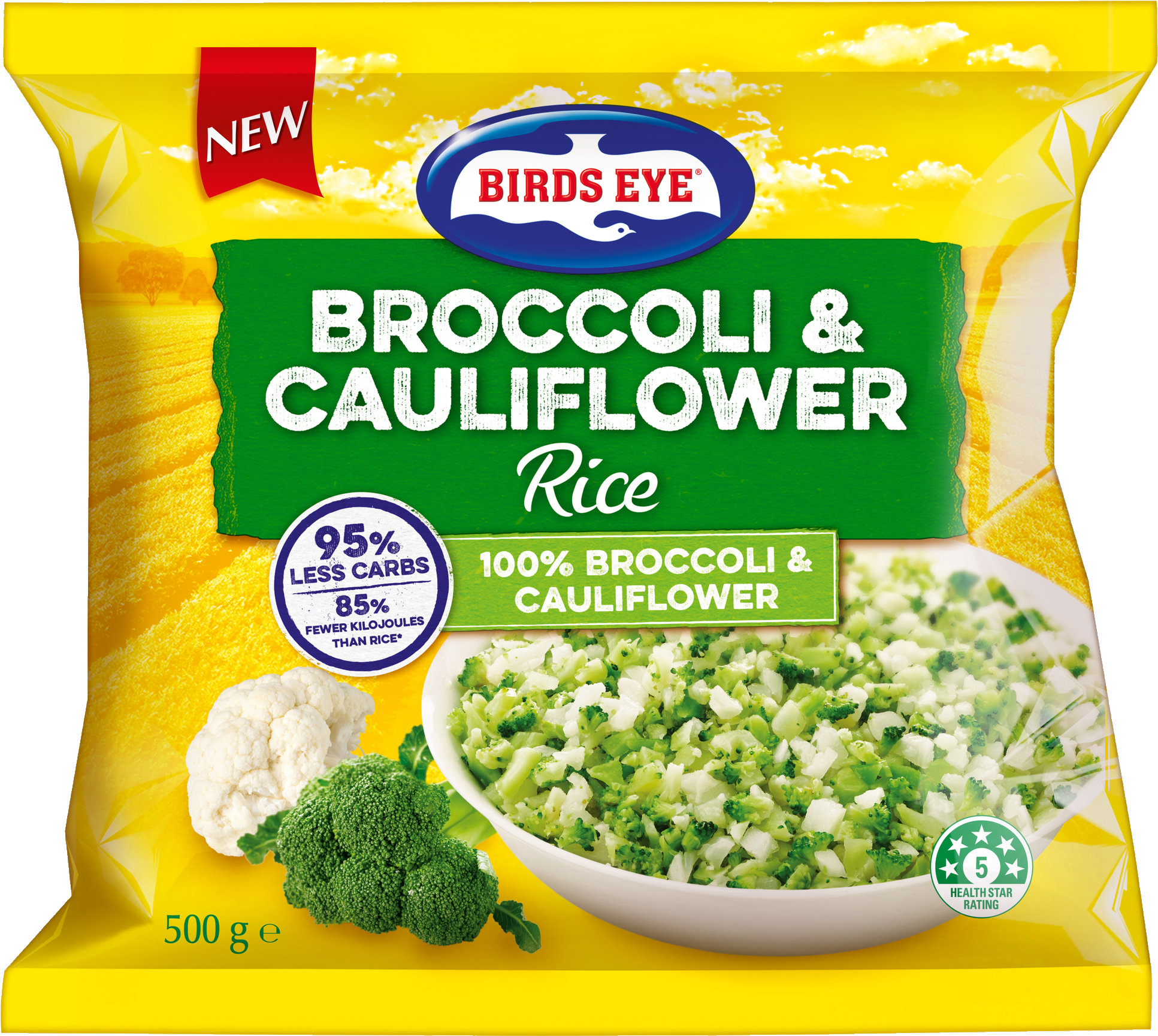 Broccoli And Cauliflower Rice 500g - Cauliflower Rice Birds Eye (2000x1798), Png Download