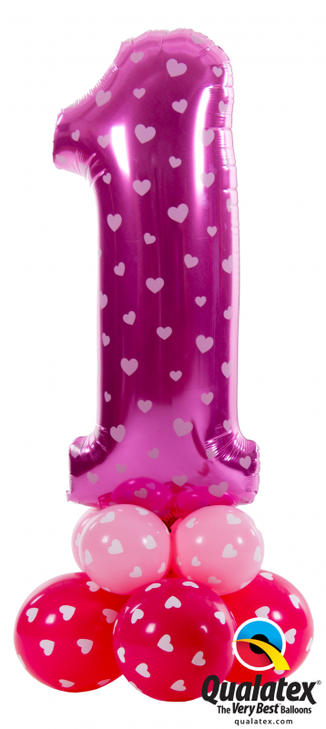 The Big 1 Pink First Birthday Party Balloons - Polka Dot (800x800), Png Download