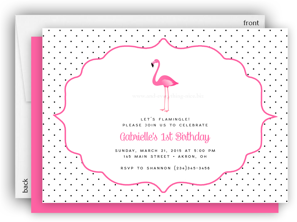 Pink Flamingo Ii Party Invitation • Baby Shower Birthday - Greater Flamingo (1016x756), Png Download