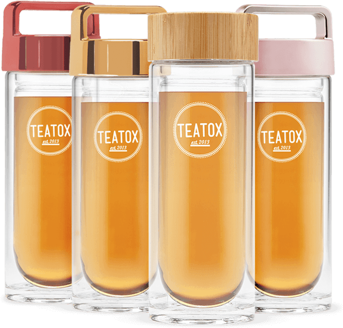 Glass Bottle With 2in1 Infuser And Bamboo Lid For Tea - Water Bottle (700x700), Png Download