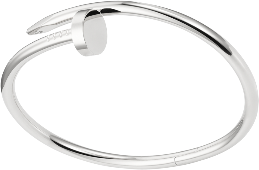 Juste Un Clou Bracelet - White Gold Nail Bracelet (1000x1000), Png Download