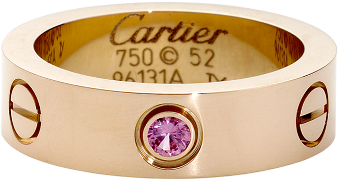 Cartier Love Ring - Cartier Love Ring Pink Diamond (1000x1000), Png Download