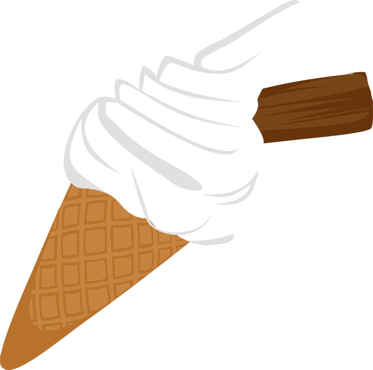 Biscuit Chocolate Cone - Ice Cream Cone Clip Art .png (1280x1270), Png Download