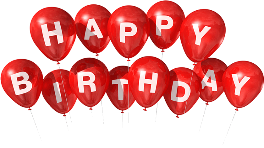 Happy Birthday Heart Balloons (839x480), Png Download