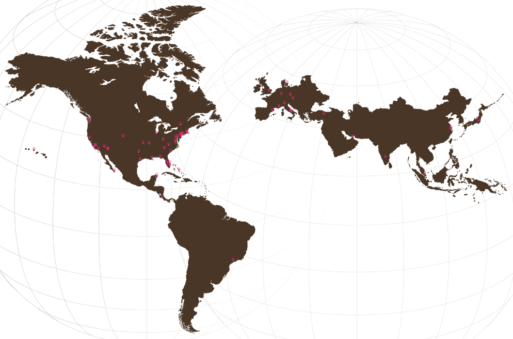 Where We've Been - Map South And North America Png (1058x700), Png Download