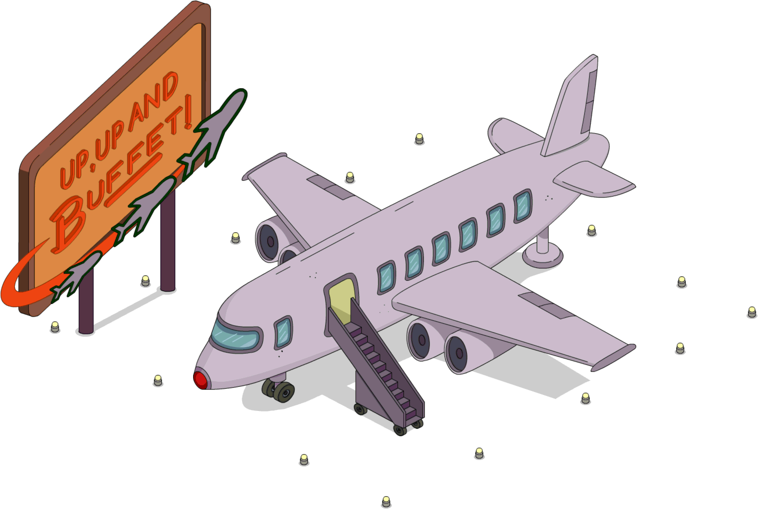 Tapped Out Up, Up And Buffet - Simpsons Tapped Out Airplane (1531x1028), Png Download