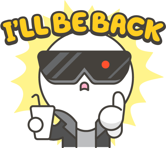 I'll Be Back - Cartoon (618x618), Png Download