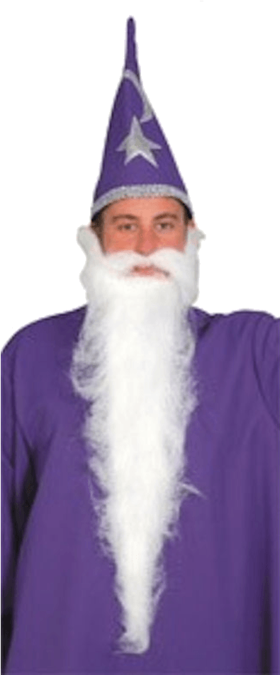 White Wizard Beard - Costume Hat (600x951), Png Download