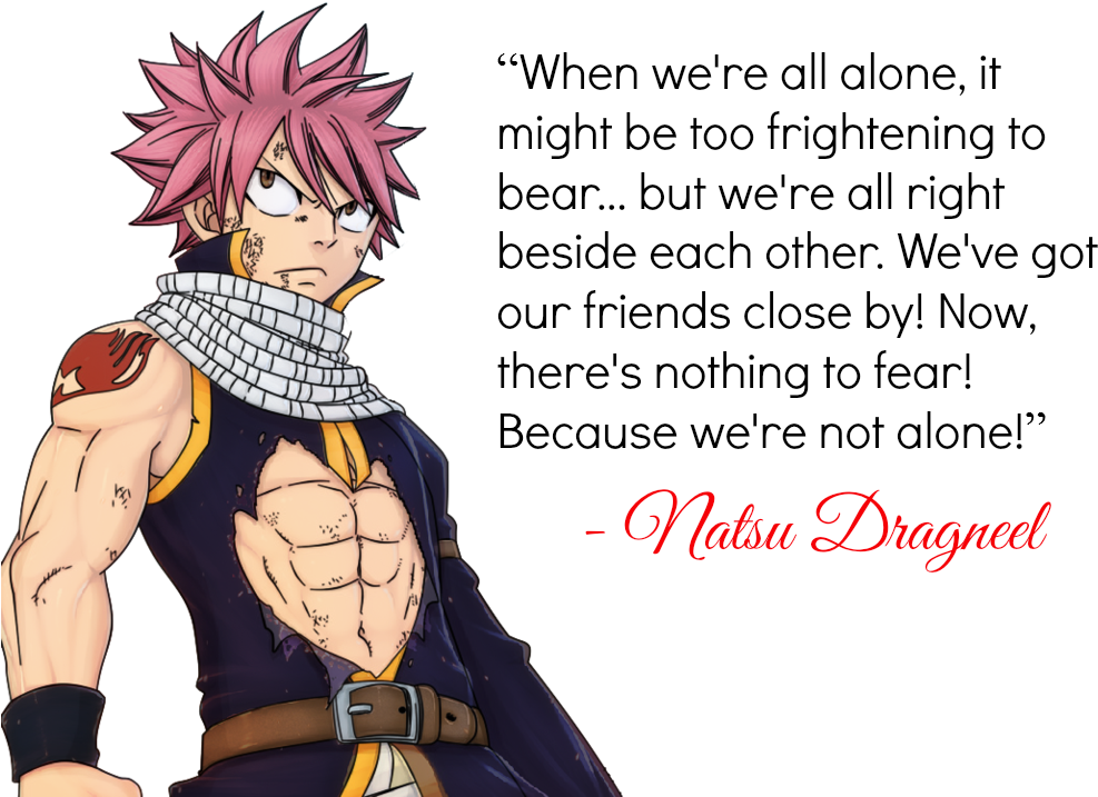“when We're All Alone, It Might Be Too Frightening - Natsu Dragneel (1024x717), Png Download