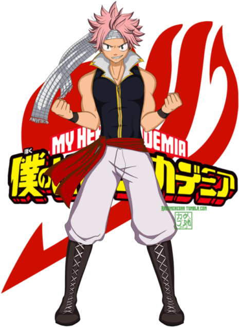 Happy Natsu Day You Guys - My Hero Academia And Fairy Tail Crossover (500x667), Png Download
