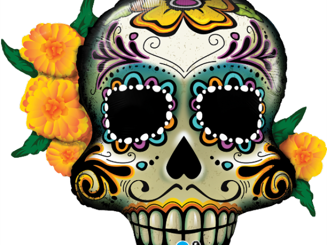 Sugar Skull Birthday Balloons (640x480), Png Download