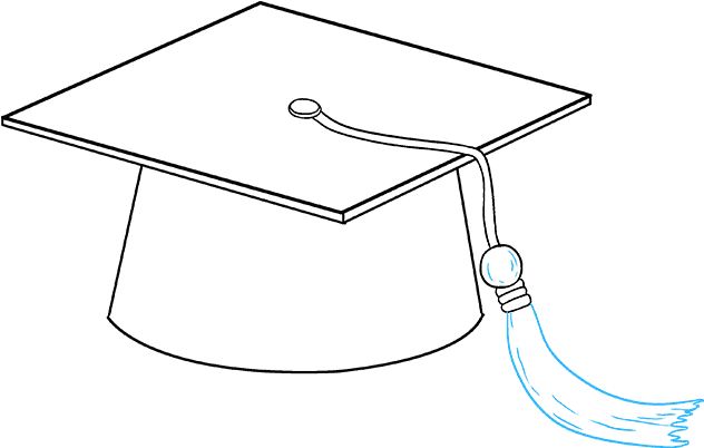 How To Draw Graduation Cap - Graduation Cap Sketch Png (680x678), Png Download