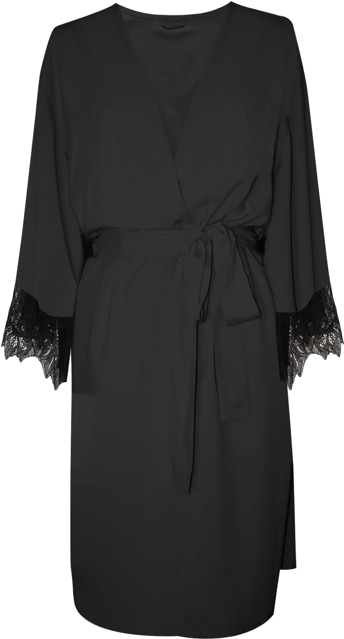 Ebony Lace Robe - Dress (1000x1500), Png Download