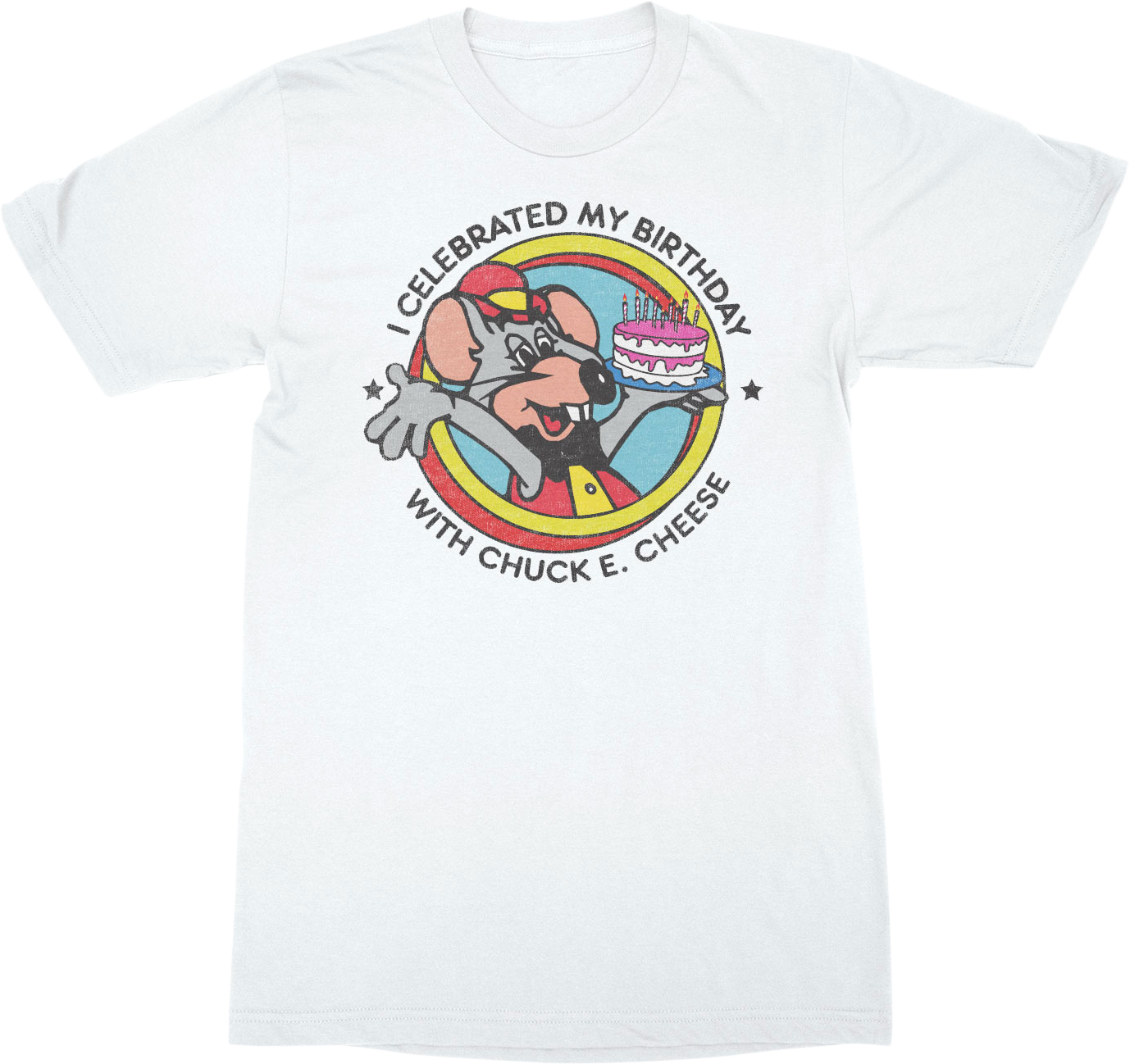 I Celebrated My Birthday With Chuck E Cheese T Shirt - Active Shirt (1378x1298), Png Download