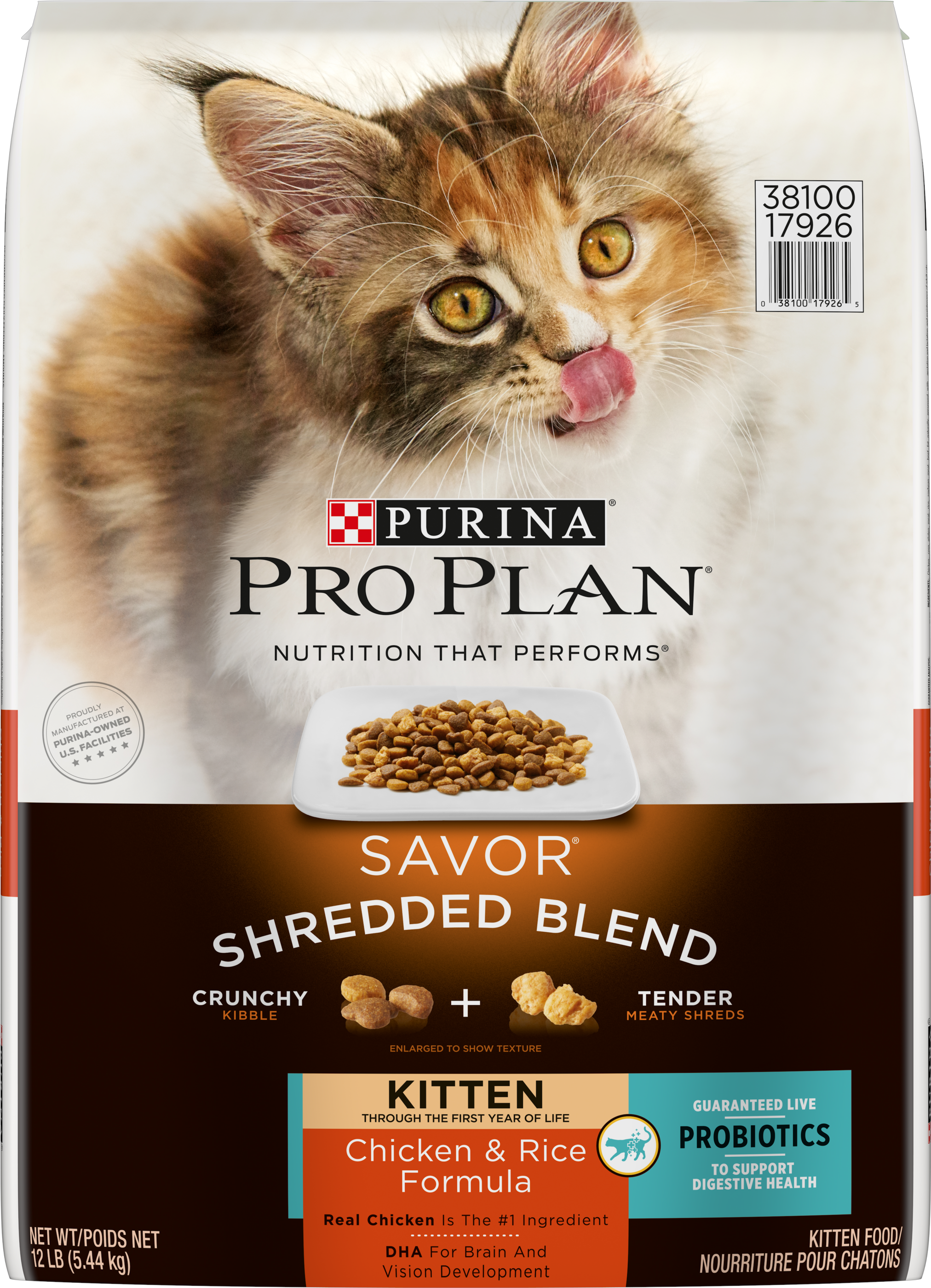 Purina Pro Plan Savor Kitten Shredded Blend Chicken - Purina Chicken And Rice Kitten (3000x3000), Png Download