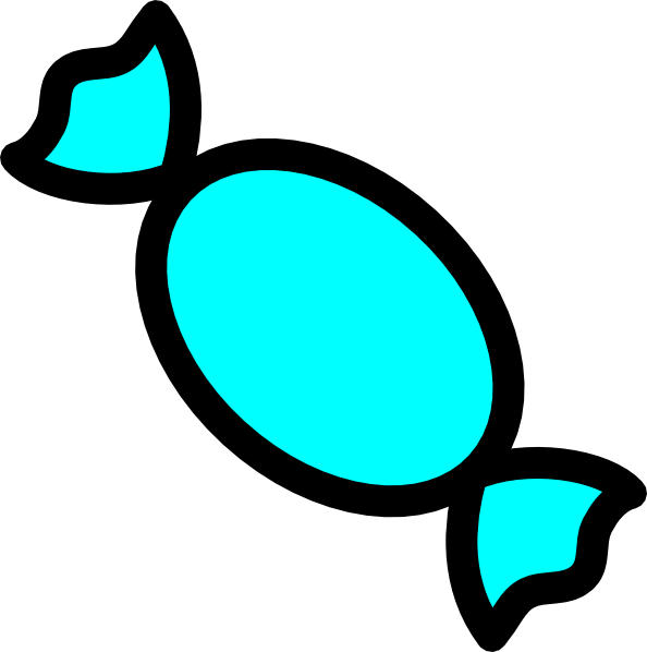 Candy Clipart Teal - Candies Colouring Pages (594x598), Png Download