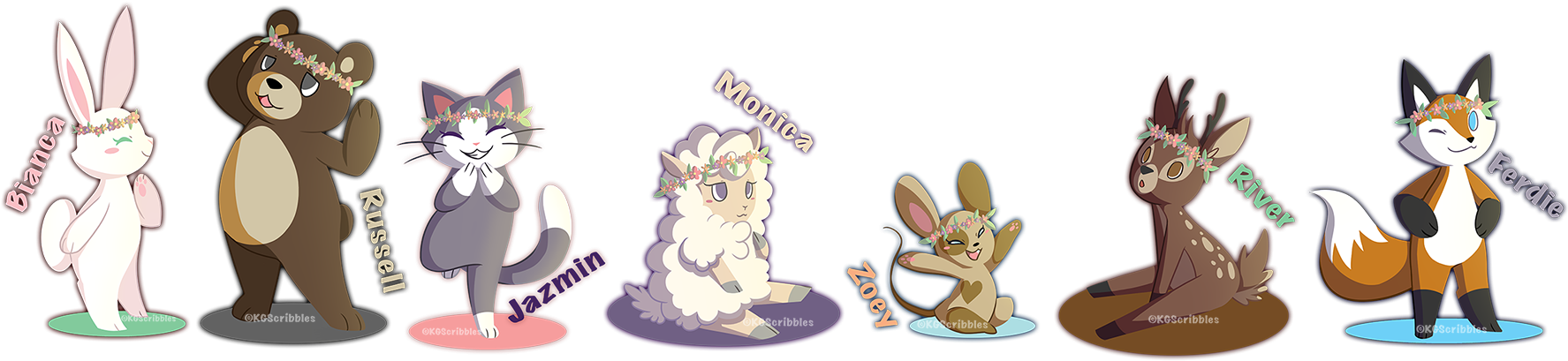 Flower Crowns - Cartoon (1800x464), Png Download