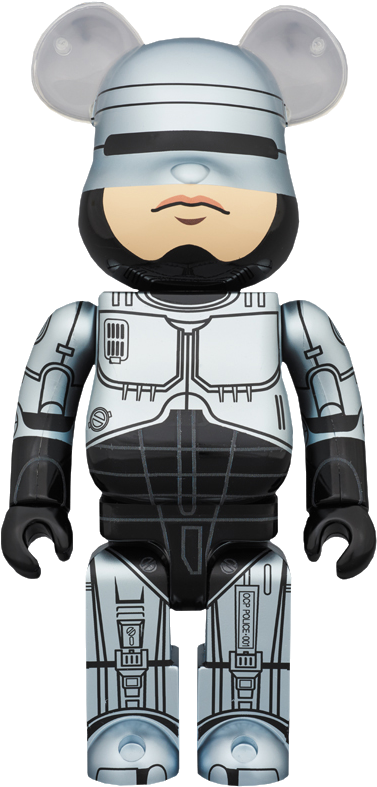 Medicom Toy Bearbrick Robocop 1000 Figure - 1000 Bearbrick Robocop (480x788), Png Download