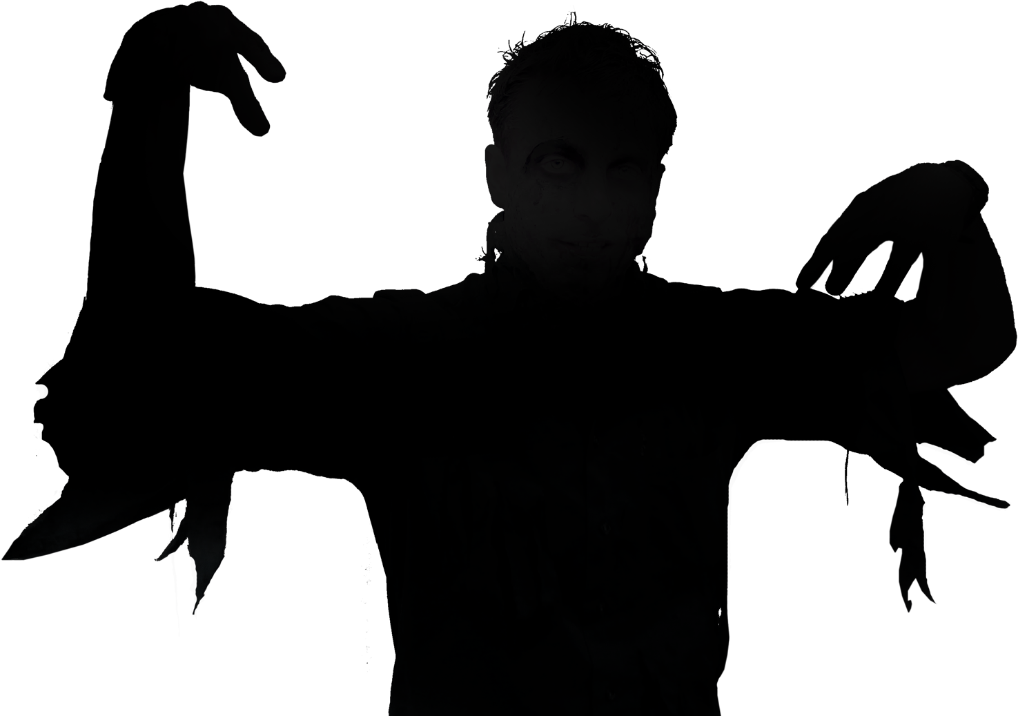 Brian Zombie Silhouette - Silhouette (1496x1052), Png Download