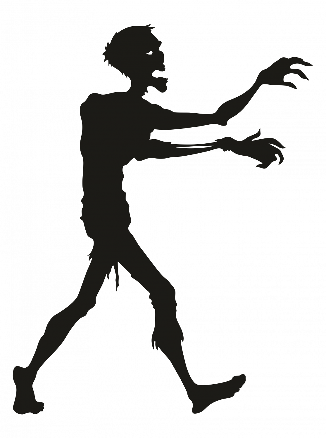 Zombie Silhouette Outline - Soporte Para Sostener Libros (1115x1500), Png Download