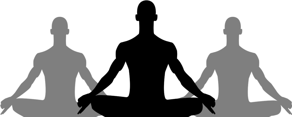 Praise - Meditating Man Vector (1088x417), Png Download