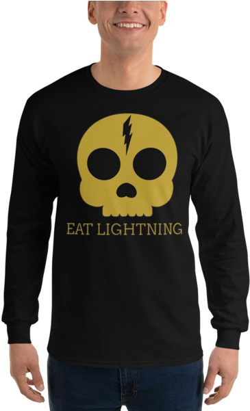 2018 Eat Lightning Skull Logo Long Sleeve - Long-sleeved T-shirt (600x600), Png Download